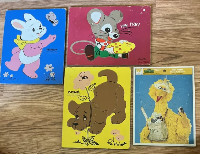 Vintage Wooden/ Tray Childrens Puzzles 2 Play Skool 1 Sesame Street 1 Connor Toy