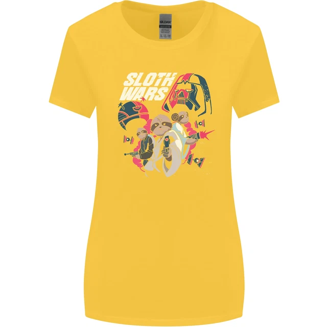 Maglietta da donna taglio più largo Sloth Wars divertente parodia TV e film 8