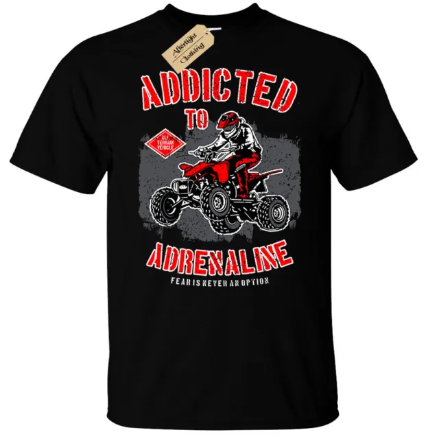 Addicted To Adrenalina T-Shirt Uomo Moto Quad da Corsa Regalo