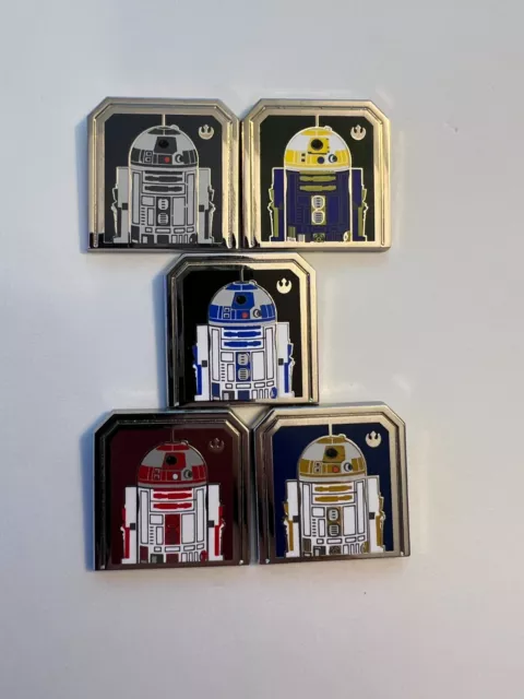 2024 NEW WDW Hidden Disney Hidden Mickey Pin Set of 5 - Star Wars Droids