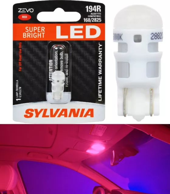 Sylvania Zevo LED Luz 194 Rojo One Bombilla Paso Puerta Recambio Lámpara Orig.