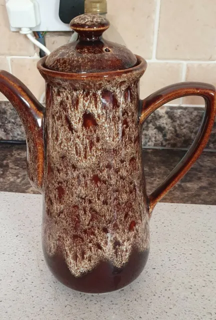 Fosters Pottery Cornwall Honeycomb Brown coffee pot