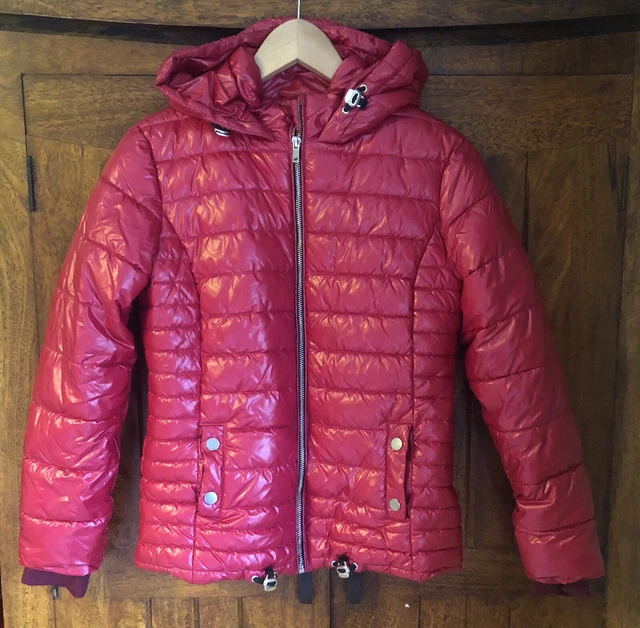 Next Short Red Puffer Jacket Cappuccio Caldo Pelliccia Foderata Cappotto Giacomo Giacomo Ragazza 12 Anni