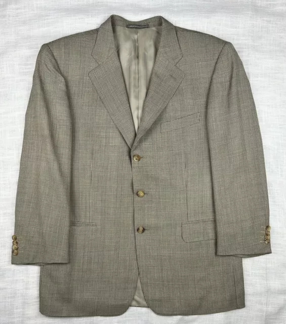 Ermenegildo Zegna Gray Checked High Performance Wool Blazer/Jacket, Sz 46 Long