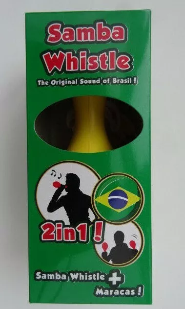 Musical Instrument Samba Whistle & Maracas -The original Sound of Brazil.New.Box