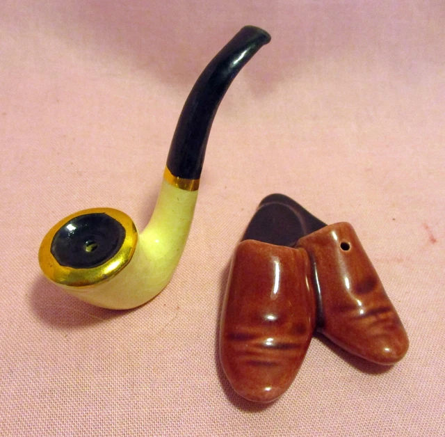 Vintage Salt & Pepper Shakers, Pipe & Slippers, Bessie's Collection Vintage Salt & Pepper Shakers, Pipe & Slippers, Bessie's Collection