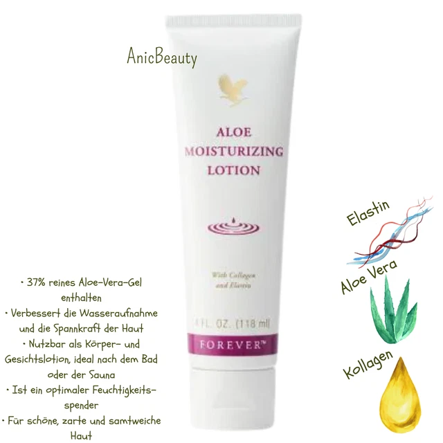 Aloe Idratante Lotion- Corpo & Gesicht-37 % Puro Aloe-Vera-Gel-118ml