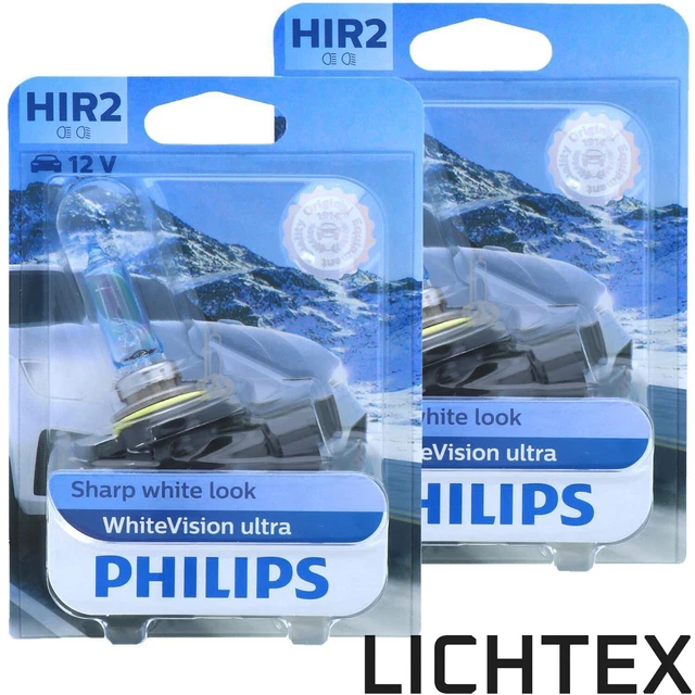 PHILIPS HIR2 WhiteVision-Ultra unwiderstehlicher Look Bis zu 60% mehr Sicht