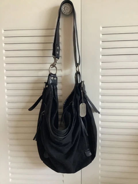 Vintage ROXY Black Cotton Hobo/Shoulder Bag