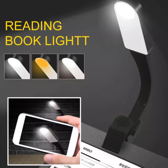 Rechargeable Book Light Mini LED Reading Light Flexible Easy Clip Lamp