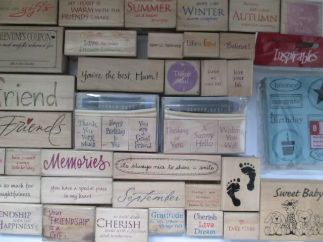 Hero Arts SENTIMENTS PHRASES GREETINGS TEXT  Wooden Rubber Stamps Card Making