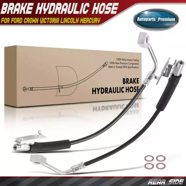 2pcs Rear Brake Hydraulic Hose for Ford Crown Victoria Lincoln Town Car Mercury