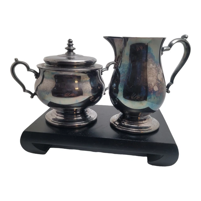 Oneida Silver-Plate Creamer and Sugar Vintage Henley Service Set Classic