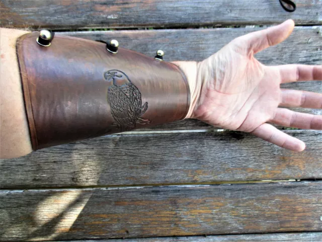 Personalized Leather Archery Arm Guard, Bracer Eagle