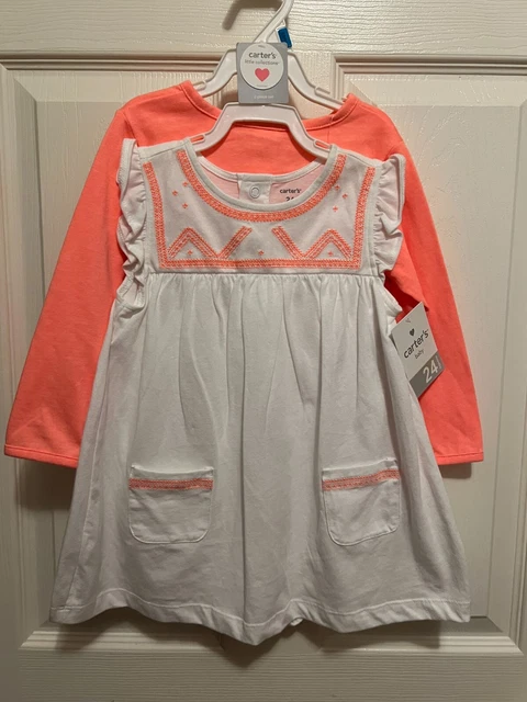 Carter's Baby Girls' 2 Piece Bodysuit Dress and Cardigan Set Size 24M Nwt