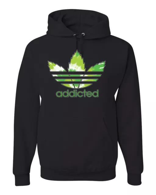 Addicted Weed Leaf Weed Unisex Graphic Hoodie Sweatshirt