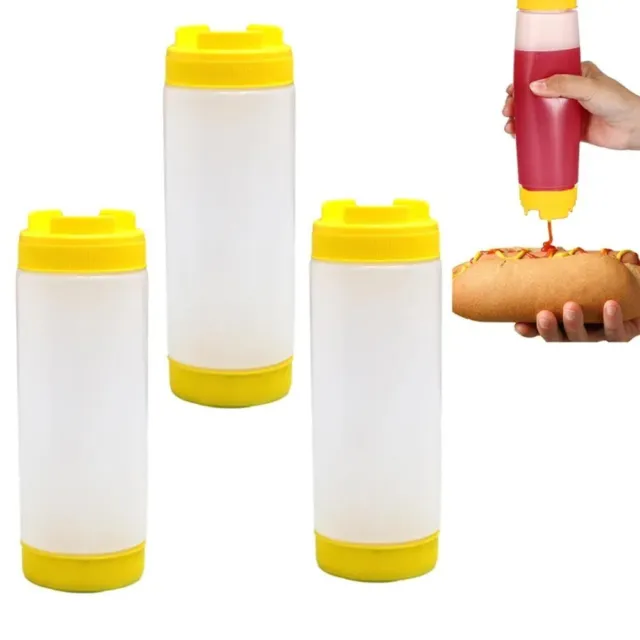 Large-capacity Double Head Sauce Bottles Plastic Sauce Squeeze Bottle  Ketchup