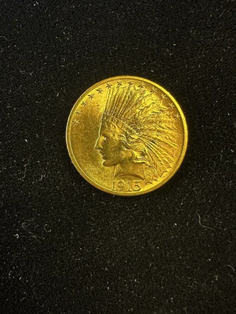 1915 $10 Ms 63 Pq Flashy Indian Head Eagle---