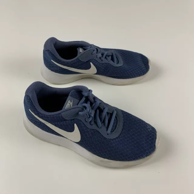 Nike Womens Tanjun Blue Running Shoes Sneakers Size 6