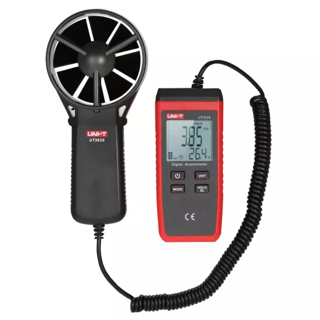 UT363S Mini LCD Digital Anemometer Handheld Wind Speed Meter Air Z2I4