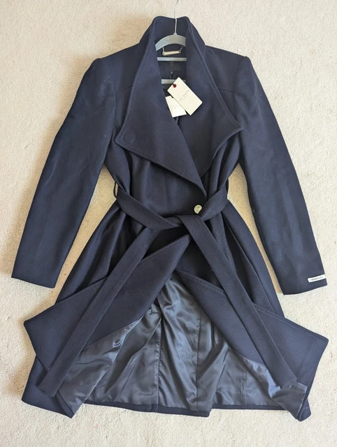 Ted baker navy sandra coat on sale