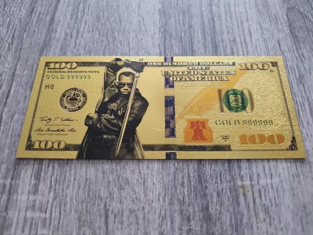 Marvel Blade Gold Foil Banknote 100 USD