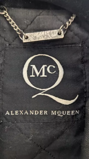 Alexander Mcqueen MCQ Leather Denim Jacket Men Black M RARE 3