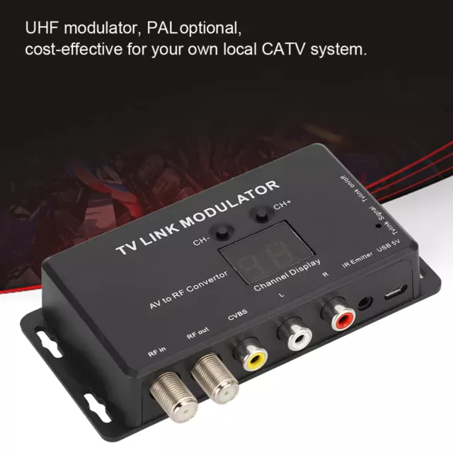 UHF TV LINK RF Modulator AV Zu RF Video Converter Adapter IR CATV PAL NT BHC