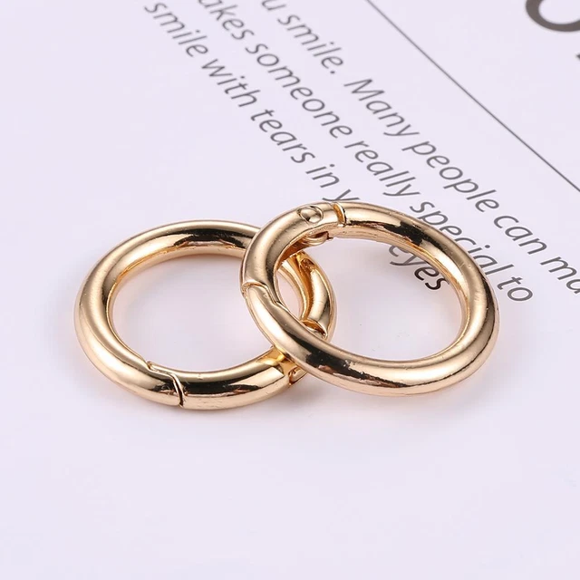 2pcs 2cm Metal Circle Trigger Rings DIY Accessories Alloy for Bag (Gold) 3