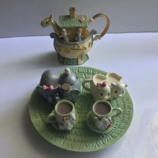 Precious Moments Noah's Ark Mini Tea Set 1996 Miniature Enesco