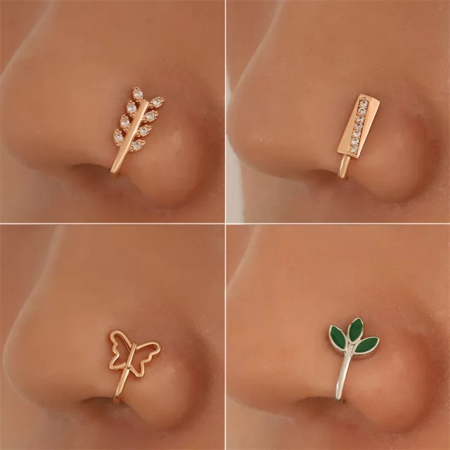 Nose Rings Cuff For Women And Men Faux Nose Rings Clip Non Piercing Fake Nose^:^