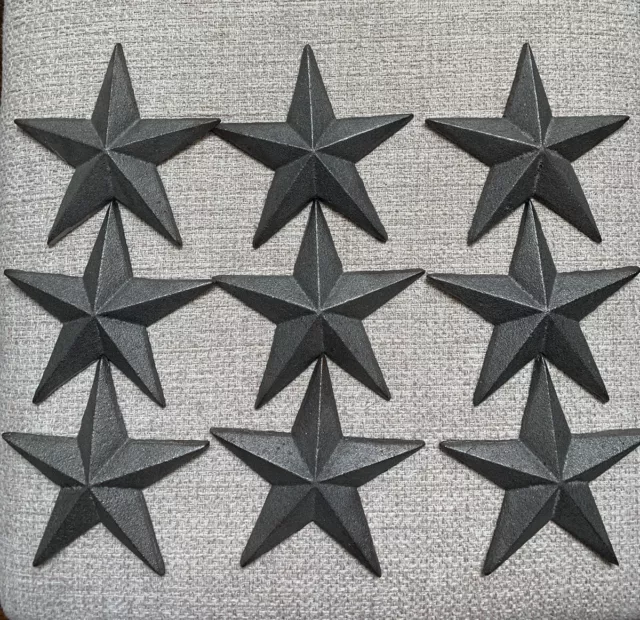 9 Large 5" Star Nails Cast Iron Tacks Rustic Western with 1 3/4" Nail - Gray