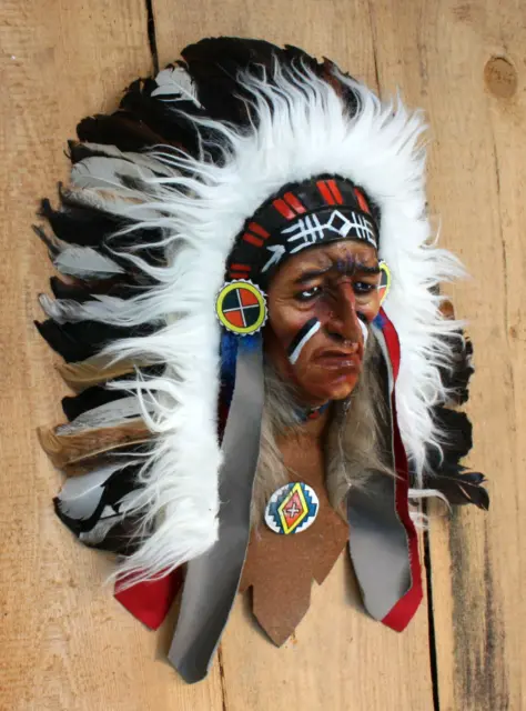 Indianer Maske Häuptlingmaske Wandmaske Indianerdeko Indianermaske Dekoindianer