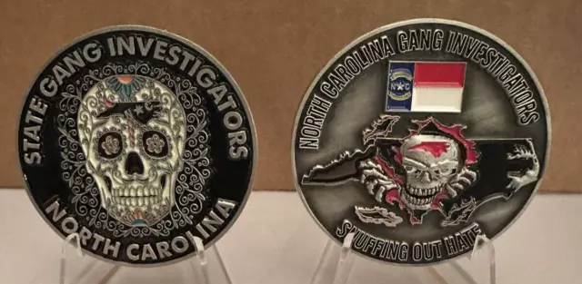 Sought After North Carolina State Gang Investigators 2 Challenge Coins