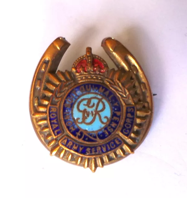 Ww1 / Wwi Military Enamel The Royal Army Service Corps Sweetheart Brooch