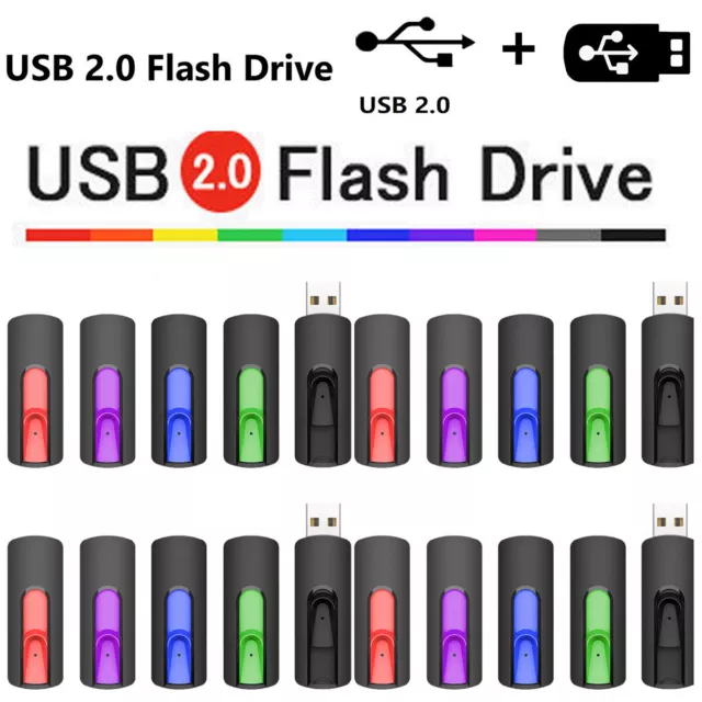 5/10/20Pack USB 2.0 Flash Drive Pen Thumb Drive USB Stick Memory 8GB 16GB 32GB