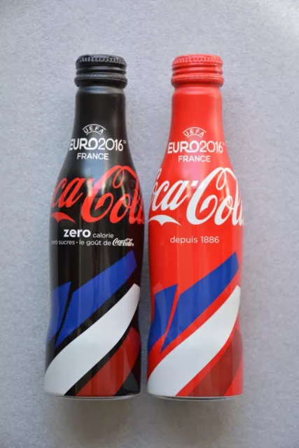 COCA COLA - UEFA EURO 2016 FRANCE - 2 Bouteilles en aluminium Alu Bottle