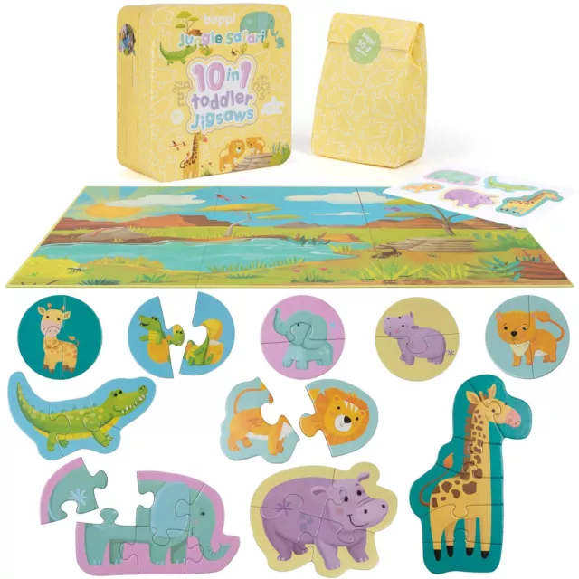 Bébé Puzzle boppi 10 IN 1 Enfants Jungle Safari Animal Éducatif Jeu