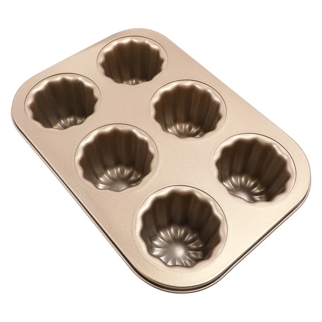 Padella per torta stampo VORCOOL canele 6 cavità antiaderente cannella muffin cupcake