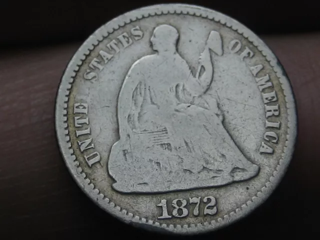 1872 P Seated Liberty Half Dime- Philadelphia, VG Details