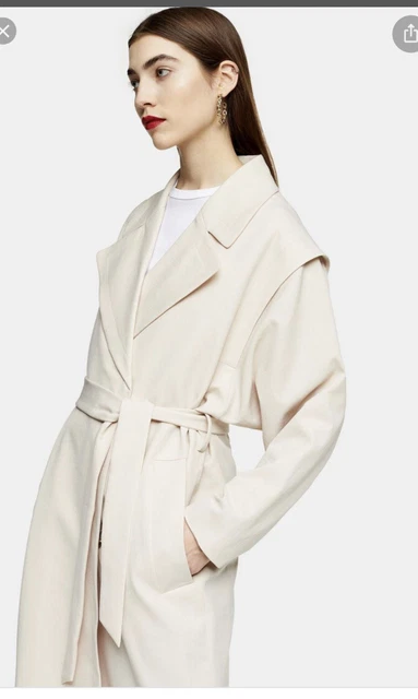 TOPSHOP FREYA LIPPED Cream Duster Coat Sz 14 £59.99 - PicClick UK
