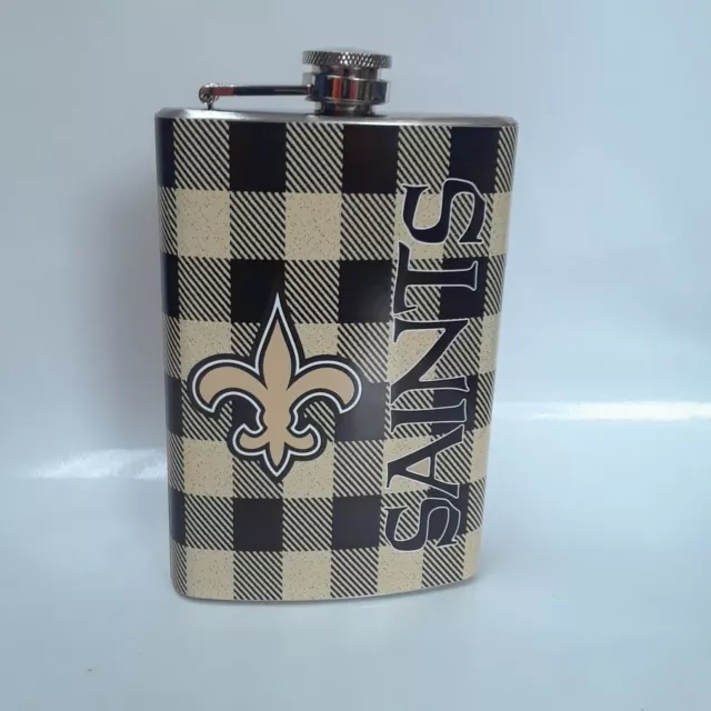 Personalize Saints Vinyl Wrap 8 oz Flask