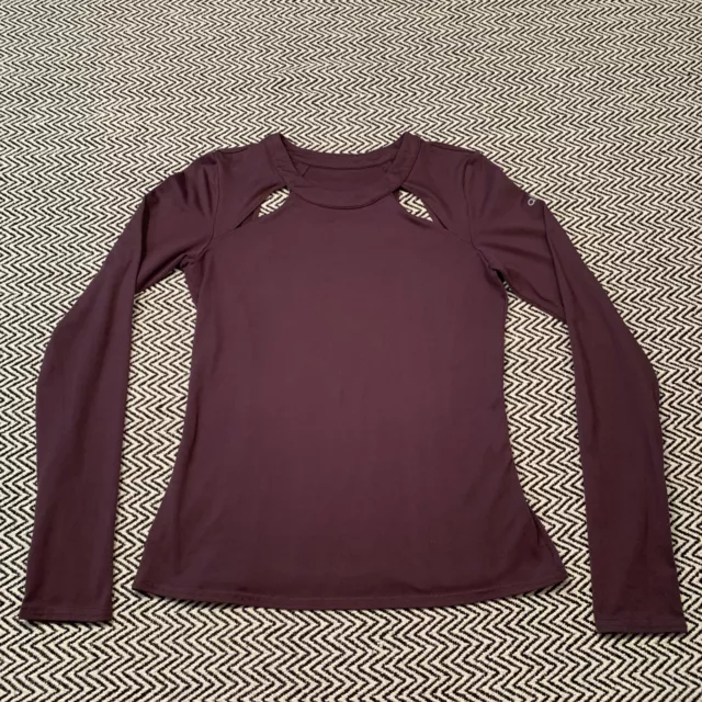 ALO Yoga Mantra Long Sleeve Fitted Performance Top w/ Cutouts - Size Small