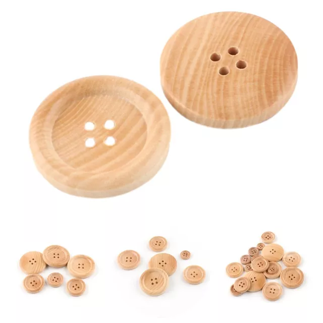 Pack de boutons en bois multi-tailles couleur naturelle 20 pièces attaches à v
