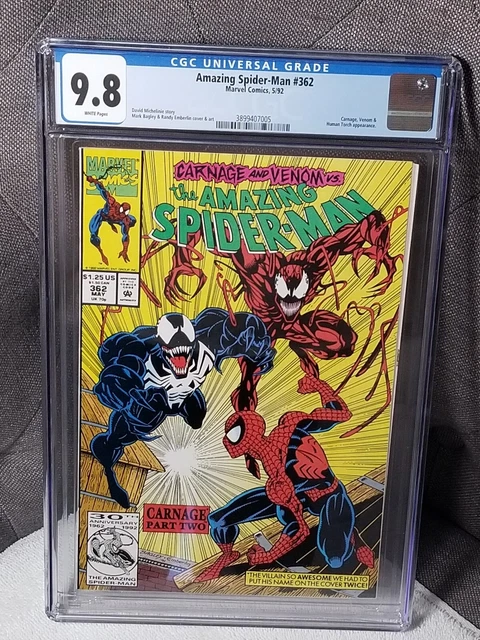 The Amazing Spider-Man #362 Cgc 9.8 Carnage, Venom & Human Torch Appearance