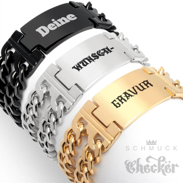 Edelstahl Armband Herren Breit