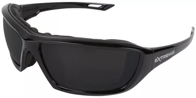 Radians Extremis Safety Glasses Black Gloss Frame Smoke Anti-Fog Lens