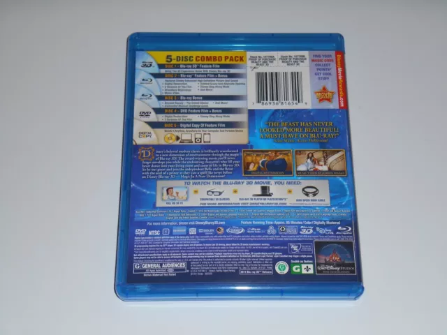 Walt Disneys Beauty and the Beast 2011 Diamond Edition 3D Blu-Ray 5-Disc DVD Set 2