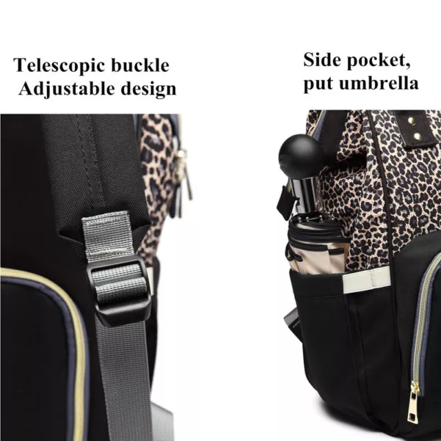Diaper Bag Backpack Multi-Function Waterproof Baby Leopard Traveling Bags 050 11