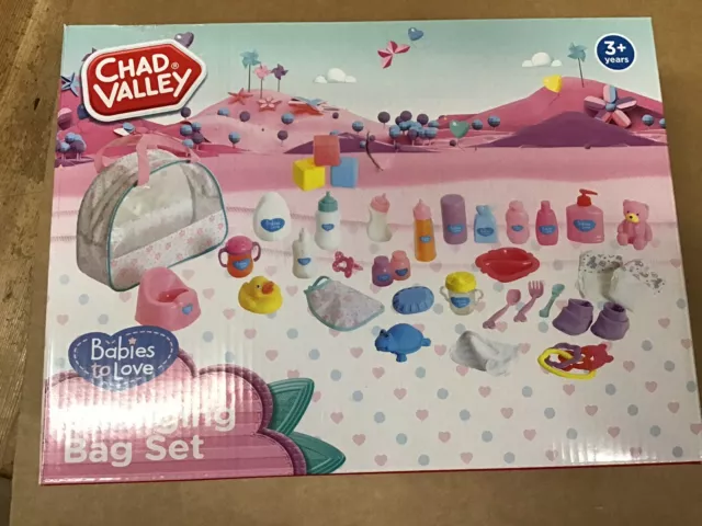 Chad Valley Babies To Love Changing Bag Play Set Over 30 Items Damaged Box.